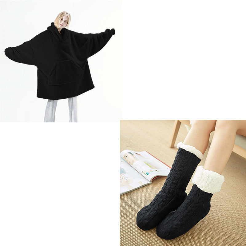 Oversized Sweatshirt with Fuzzy Socks