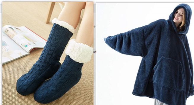 Oversized Sweatshirt with Fuzzy Socks