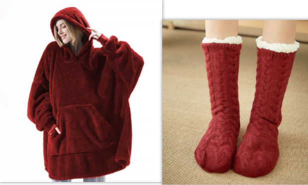 Oversized Sweatshirt with Fuzzy Socks