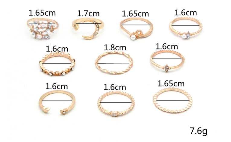 Bohemian 10-Piece Ring