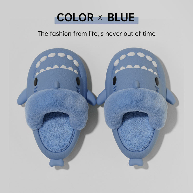 Fuzzy Detachable Shark Slippers