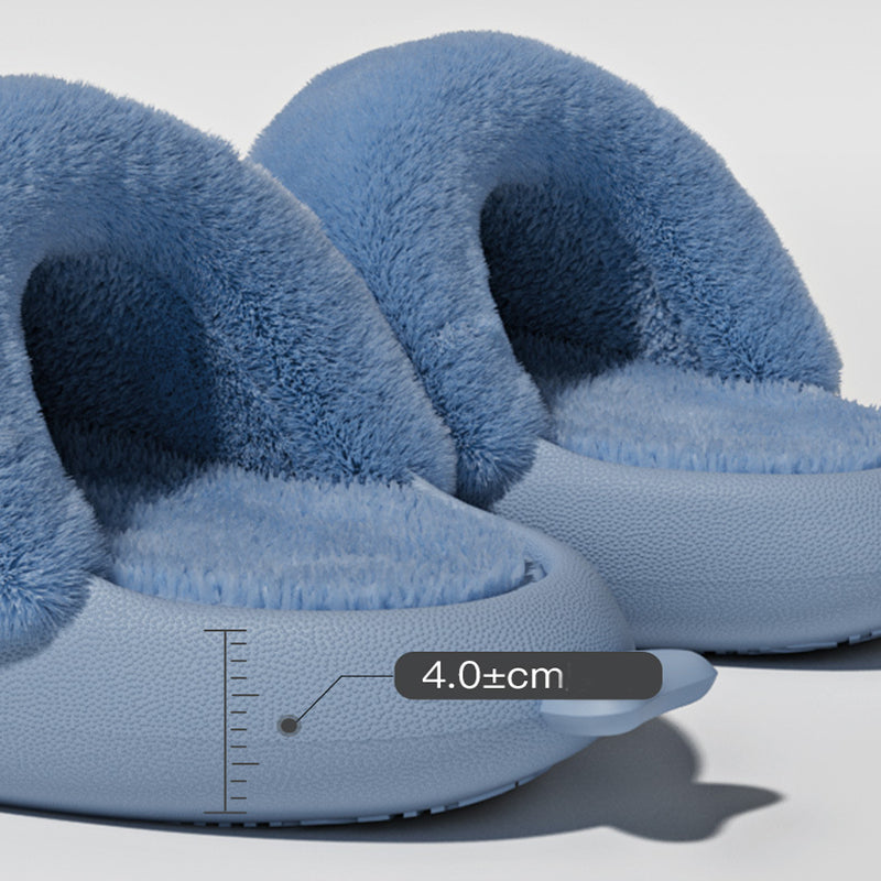 Fuzzy Detachable Shark Slippers